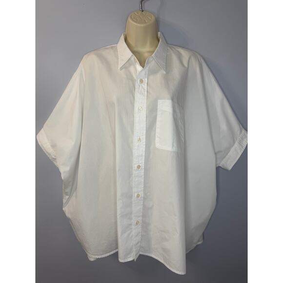 R13 Oversized Boxy Button Pp Shirt Short Sleeve White Relax Sz L Cotton - Picture 2 of 16